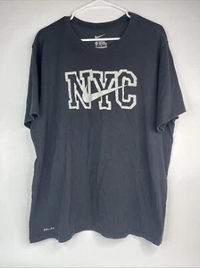 Nike NYC New York Swoosh Street Tee Shirt XXL Black Cotton Dri Fit Mens Shirt - Picture 1 of 7