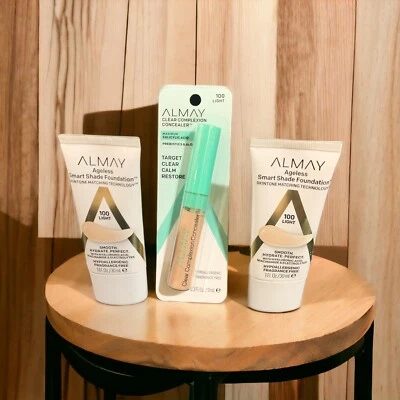 SEALED Almay Clear Complexion Concealer #100 Light 0.3 oz.& Ageless Foundation - Image 1 of 4