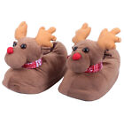 Plüsch Weihnachts-Pantoffel 3D Elch Winter Fuzzy Slipper Anti-Stoß Hause Mädchen