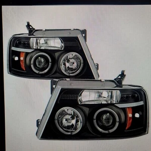 Spyder Auto Halo Projector Headlights-Black/Clear, 04-08 Ford F-150; 5010209 - Picture 1 of 4