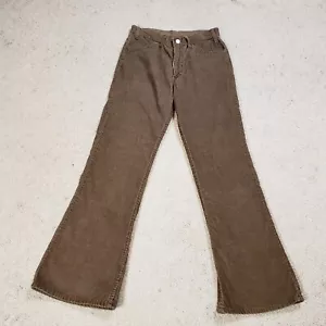 Vintage Levi's Pants 28x29 Brown Corduroy 646 1529 70s Bell Bottom 1974 Disco - Picture 1 of 15