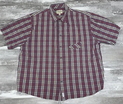 Cabelas Outfitters  Red/White Plaid Short Sleeve Button Up 2XL - Image 1 of 4
