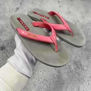 Chanclas Prada Sport rojas con lengüeta multicolor talla 36 - Imagen 1 de 12