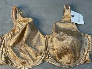 Fayreform 24F Bra Charlotte Soft Cup Underwire GOLD Patterned Sexy New W Tags - Picture 1 of 7