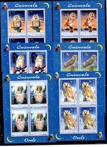 2003 ROMANIA-OWLS IN SMALL SHEETS OF 6-CV 25 EURO-MNH-FREE SHIPPING - Picture 1 of 1