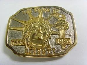 1886-1986 Vintage 100 Años Libertad Dama Estatua Cinturón Hebilla Imitación Diamante 50760 - Imagen 1 de 6