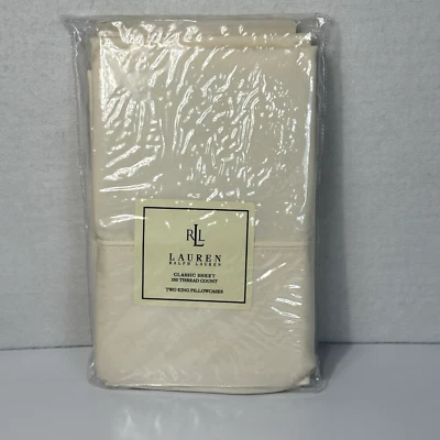 Lauren Ralph Lauren Classic King Pillowcases Almond Set of Two 350 Thread Count - Image 1 of 4