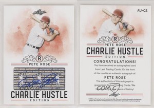 2020 Leaf Charlie Hustle Edition Auto Pete Rose #AU-02 Auto