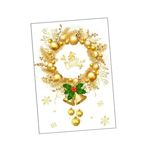 Weihnachtskranz-Glocken-Fensteraufkleber Aus PVC Für Geschäfte Und Festliche - Picture 1 of 6