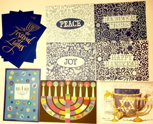 Lot of 10 CLASSIC CHANUKAH NOTECARDS Hanukkah RUNNING RHINO / HALLMARK / MS + - Picture 1 of 3