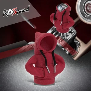 Universal Red Gear Shift Knob Cover Mini Hoodie Protector w/ Max 2.2" Diameter - Picture 1 of 9