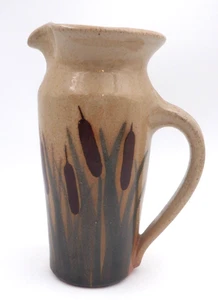 Brocca ceramica arte studio gatte e lame artista firmata lanciata a mano vintage - Foto 1 di 9