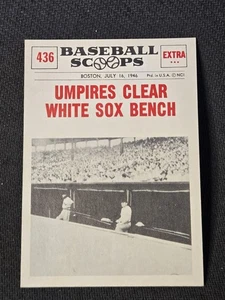 Cucharadas de béisbol Nu-Card 1961 vintage #436 árbitros banco blanco transparente de los Medias - Imagen 1 de 2