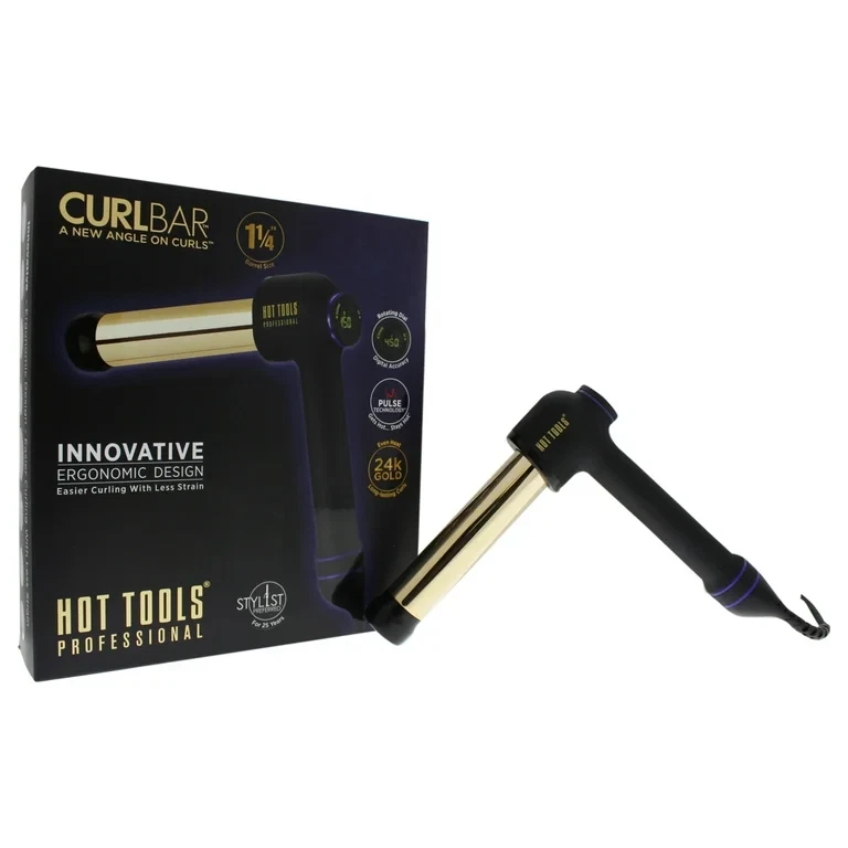 Hot Tools Professional Curl Bar 1.25" Curling Iron, 24k Gold, Innovative Design - Image 1 of 2