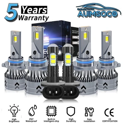 For Cadillac Eldorado 1992-2002  Sedan 4-Door LED Headlight Kit Bulbs 160000LM - Image 1 of 4