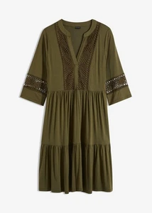 3/4 Arm Tunika-Kleid aus softer Viskose Gr. 48/50 Dunkeloliv Casual-Dress Neu - Bild 1 von 1