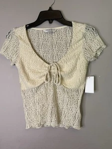 Freeworld top pizzo medio avorio manica corta - Foto 1 di 4