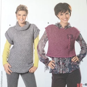 90s Burda Pattern 7595 Womens Shirt Cowl Boat Neck Short Sleeve Sleeveless 10-22 - Picture 1 of 3