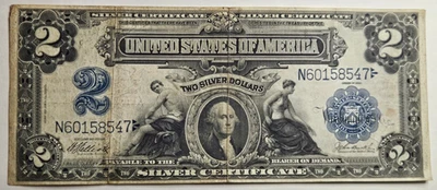 FR 257 1899 $2 DOS DÓLARES “MINI OJO DE BUEY” CERTIFICADO PLATA Elliott/Burke Foto 1 de 4