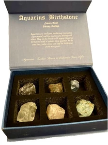 Juego de Regalo Cristales Acuario Piedras Natales Cristal Personalizadas NUEVA CAJA ABIERTA - Imagen 1 de 10