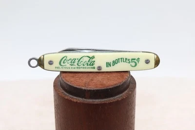Navaja de bolsillo vintage Coca-Cola en botellas 5 centavos publicidad EE. UU. de Colonial Foto 1 de 4