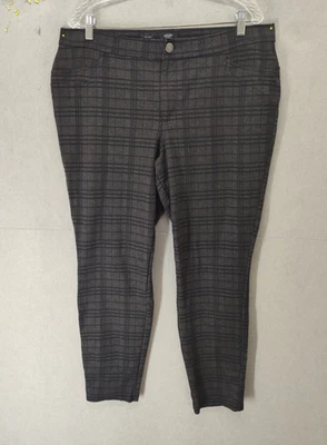 Simply Vera Vera Wang Women Pants XXL Black Plaid Rayon Blend Skinny Ankle Fit - Image 1 of 4