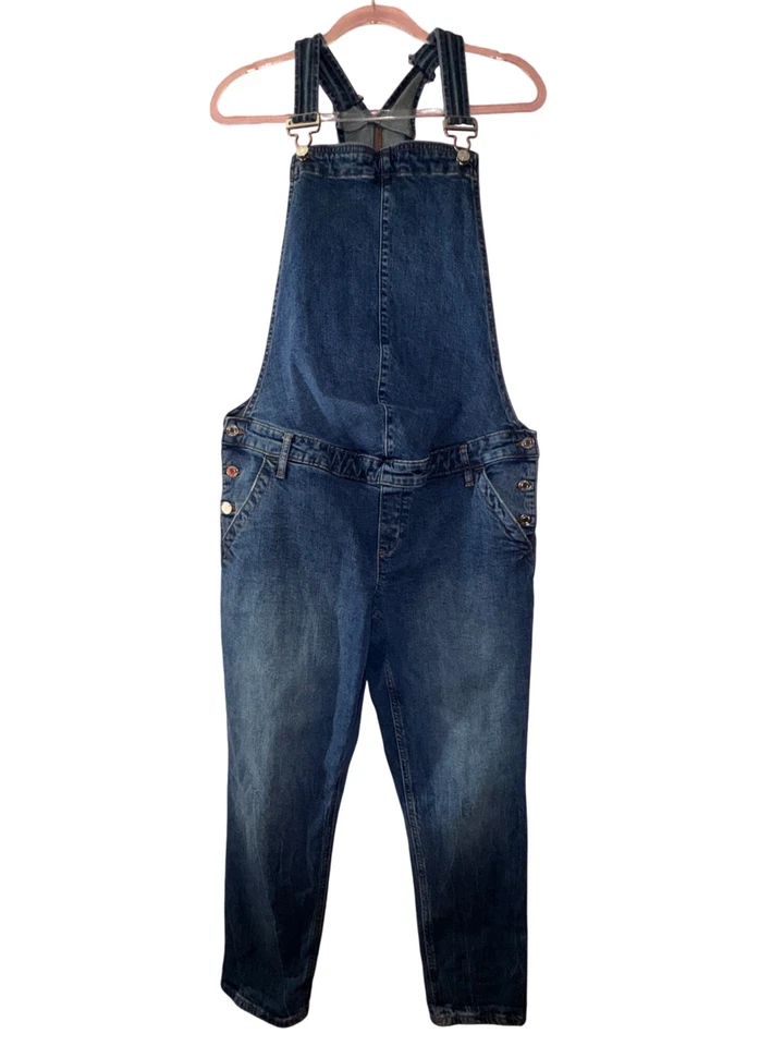 Gap Maternity Denim Overalls Large Comfortable Sustainable Chic Blue Jeans - Image 1 of 4