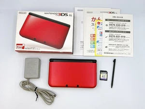 Nintendo 3DS XL LL Console Black and Red Tested  Working Box Japan  {Fast Ship} - Foto 1 di 22