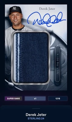 TOPPS BUNT STERLING 24 - Derek Jeter 1243cc 签名遗物数字卡 — 第 1/3 张图片