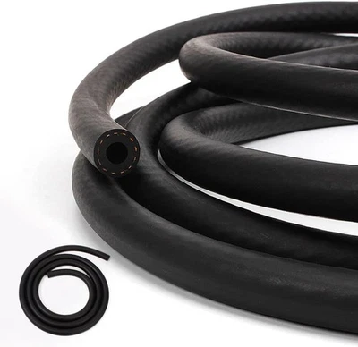 MUGE RACING NBR 燃油管软管黑色尼龙钢油气 10 英尺,  — 第 1/4 张图片