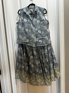 Charter Club 2tlg Top/Rock Gr. 10 ärmelloses Oberteil Gummibund 34" Rock - Bild 1 von 8