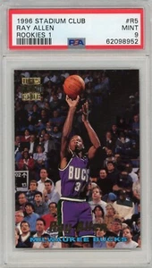1996 Stadium Club Ray Allen RC Rookies 1 #R5 PSA 9 Mint NBA Hall of Fame Rookie - Picture 1 of 2