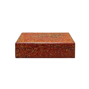 Handmade Orange Multi-Layer Lacquer Abstract Pattern Wood Box cs5475 - Picture 1 of 5