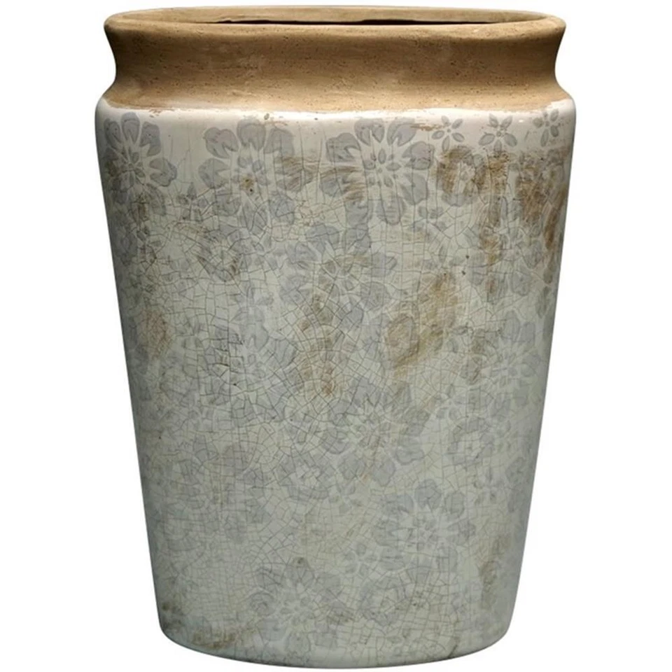 Jarrón de cerámica Jeco en blanco y beige Foto 1 de 1