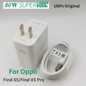 Original 80W Supervooc OPPO Fast Charger with USB Type C Cable for Find X5 Pro - Photo 1 sur 21