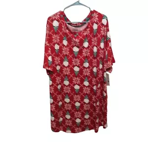 Secret Treasures Damen Weihnachten Wichtel Tshirt Kleid Größe 2X/3X Rot - Bild 1 von 3
