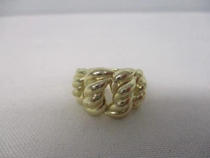 PRETTY 925 STERLING SILVER GOLD VERMEIL OPEN SWIRL COCKTAIL RING SIZE 8 - Picture 1 of 5