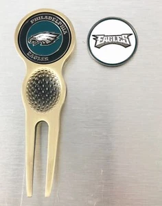 NFL Golf Divot Repair Tool Magnetic Ballmark Bronze Philadelphia Eagles - Picture 1 of 1