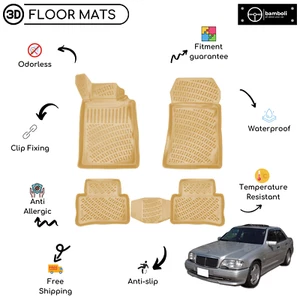 Custom Molded Rubber Floor Mat Fits For Mercedes C Class W202 1993 - 2000 Beige - Bild 1 von 12