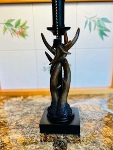 VINTAGE JONATHAN Y HUNTER TYPE FAUX ANTLER HUNTING LAMP BASE - Picture 1 of 11