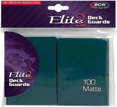 100 Teal BCW Elite Card Deck Guards Matte Pokemon Game MTG Sleeve Anti Glare New - Image 1 of 4