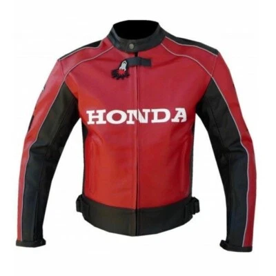 Honda Motorbike Sport Riding Motorcycle Racing Genuine Cowhide Leather Jacket - Image 1 of 4