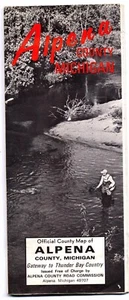 Mapa oficial del condado de Alpena, Michigan 1968 desplegable grande - Imagen 1 de 2