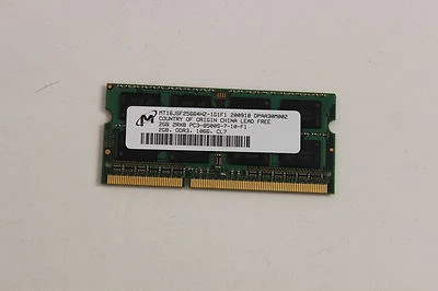 MICRON MT16JSF25664HZ-1G1F1 2GB SO-DIMM DDR3 1066 CL7 2RX8 PC3-8500S-7-10-F1 - Image 1 of 3