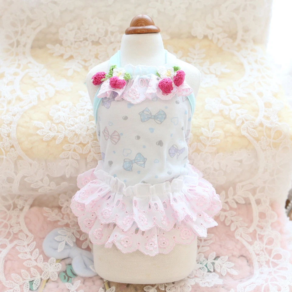 Cute Dog Pet Cat Clothes Small Dogs Summer Dress Maltese Yorkshire Skirt Vest - Image 1 of 4