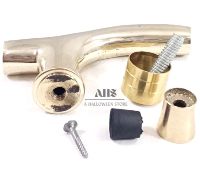 Antiguo mango derby vintage de latón macizo solo para bastón de madera bastón regalo Foto 1 de 4