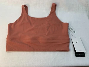 Neu mit Etikett Nike Zenvy Damen-Sport-BH gerippt leichter Halt ungepolstert Longline UVP $ 60 - Bild 1 von 6