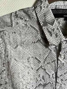 The Kooples Camisa Blanca Manga Larga Algodón Transparente, Patrón Lagarto, S Hombre - Imagen 1 de 9