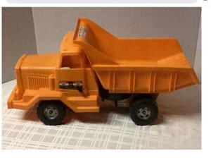 Working 1960's Marx-A-Haul Battery Operated Orange Dump Truck w/box - Picture 1 of 10