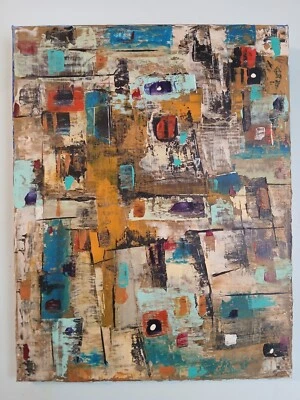 Pintura acrílica abstracta original sobre lienzo Foto 1 de 4